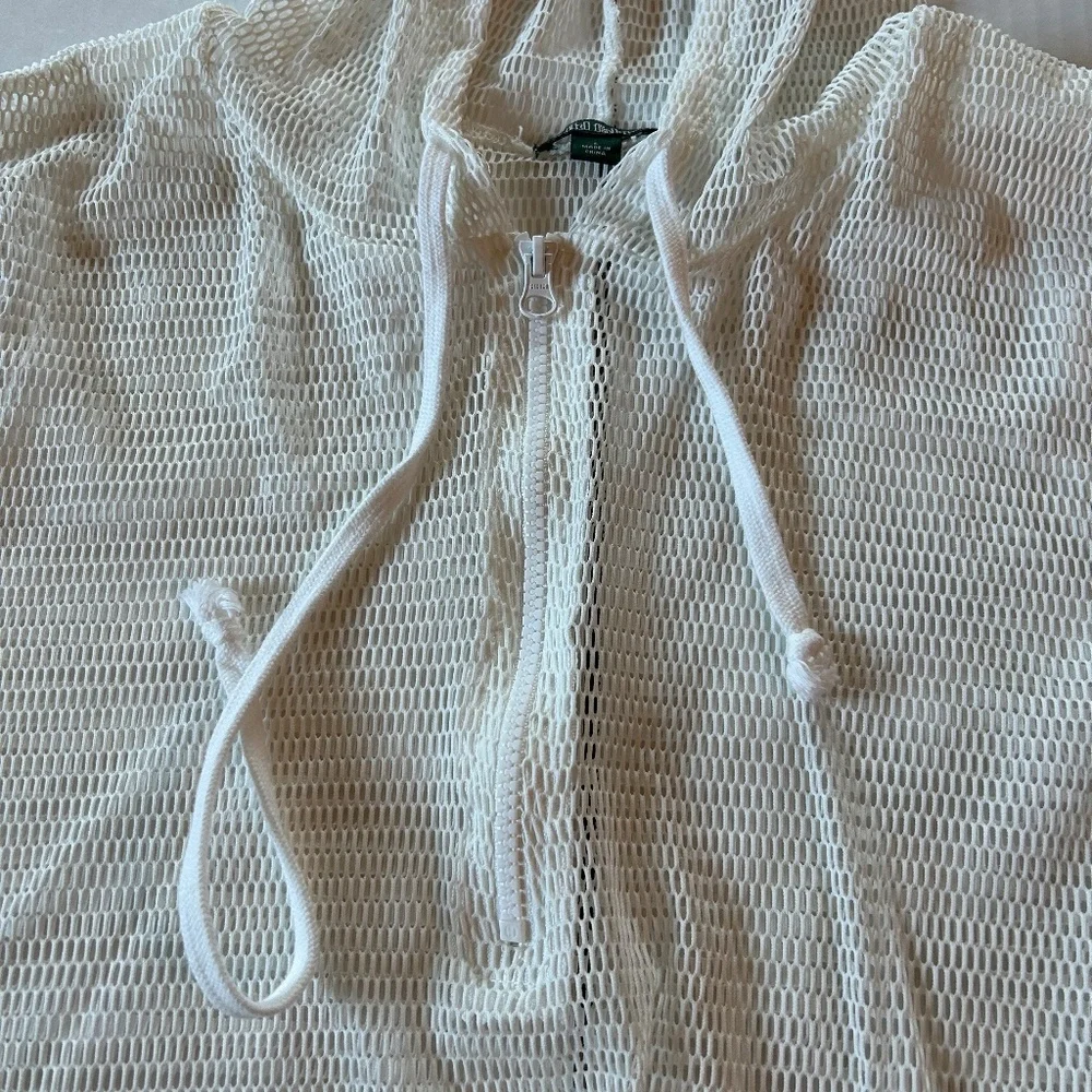 Wild Fable Women's off white,  Mesh hoodie crop top, Large - Picture 2 of 4